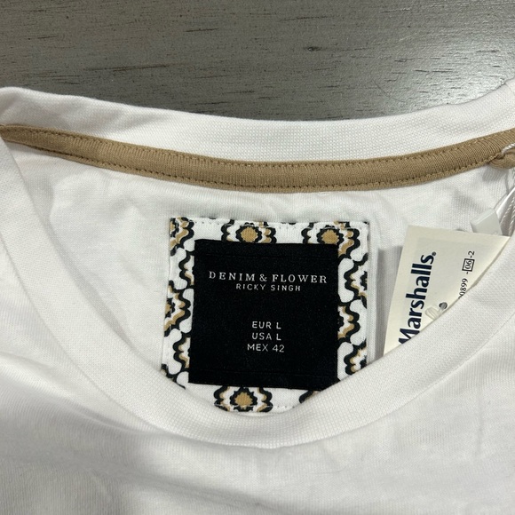 Mens Denim&Flower t-shirt - Picture 2 of 2